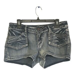 Bongo Womens Shortie Shorts Acid Wash Mid Rise Size 11